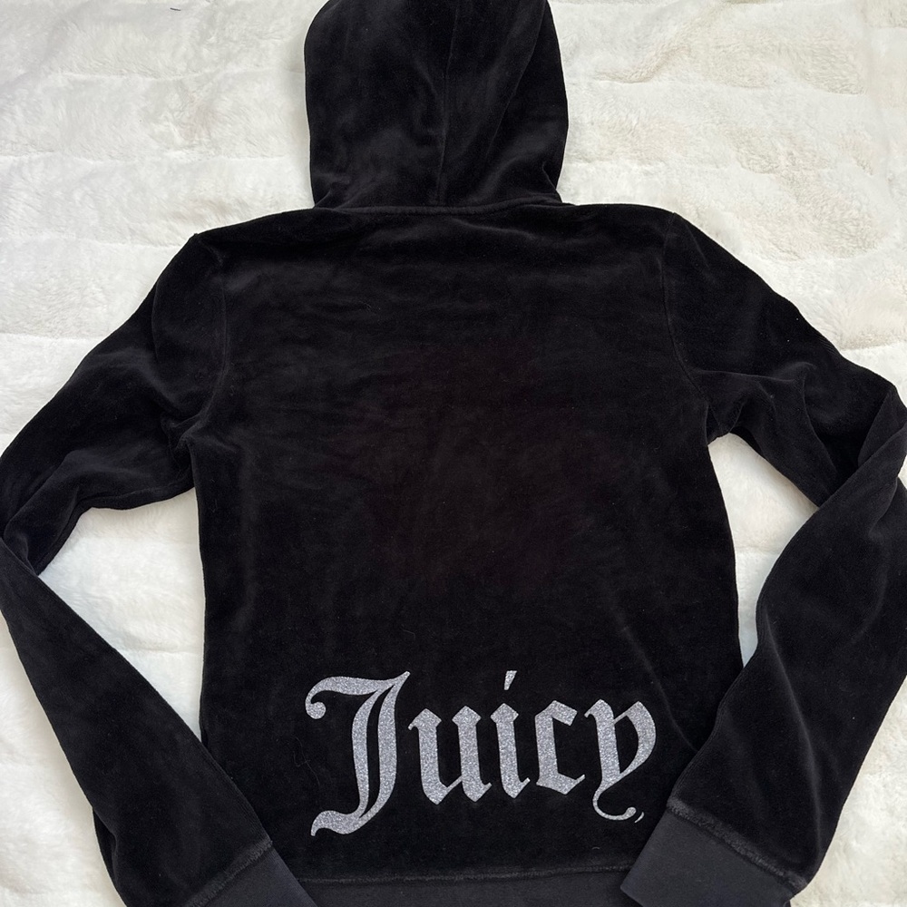 Y2K Juicy Couture Black Velour Hoodie